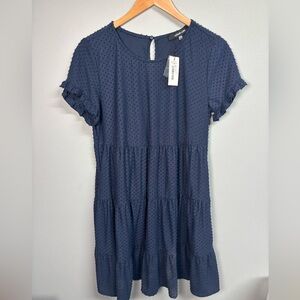 Sugar Midnight Blue Ruffle Mini Dress